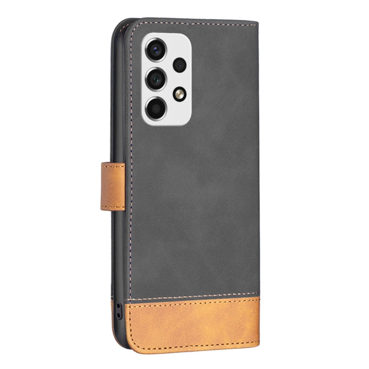 For Samsung Galaxy A53 BF11 Color Matching Skin Feel Leather Phone Case(Black)
