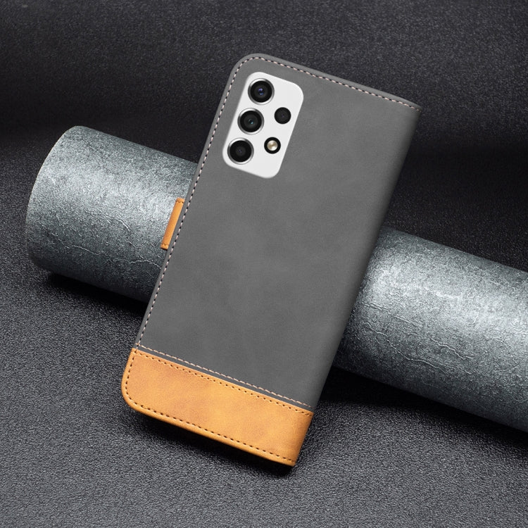 For Samsung Galaxy A53 BF11 Color Matching Skin Feel Leather Phone Case(Black)