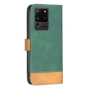For Samsung Galaxy S20 Ultra BF11 Color Matching Skin Feel Leather Phone Case(Green)