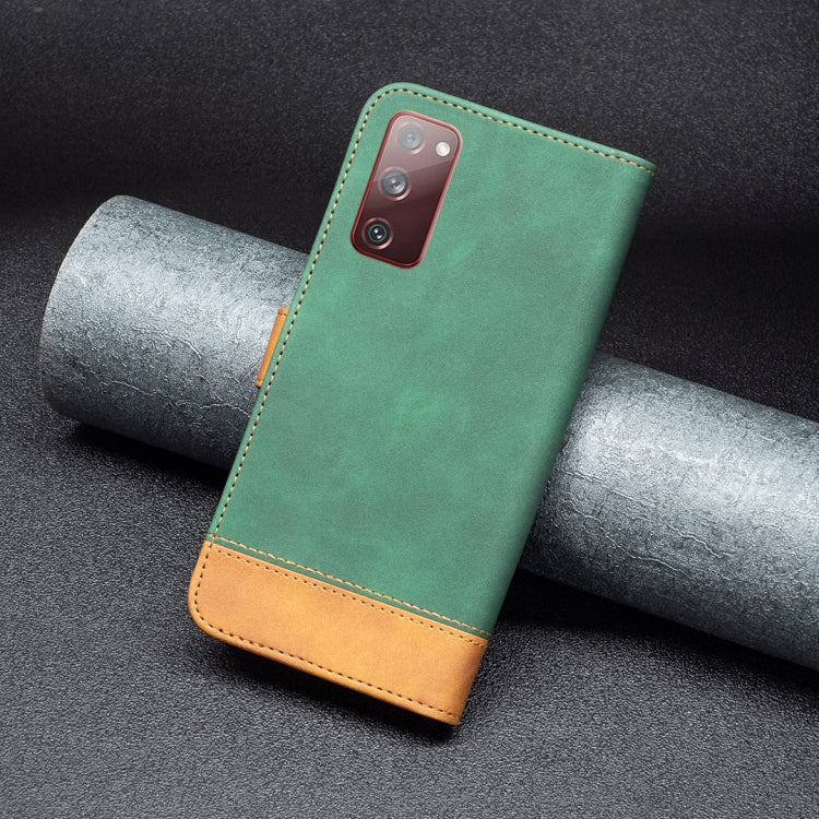 For Samsung Galaxy S20 FE BF11 Color Matching Skin Feel Leather Phone Case(Green)