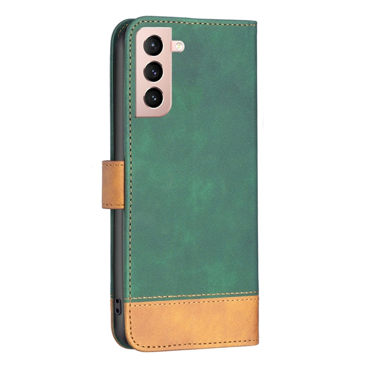 For Samsung Galaxy S21 5G BF11 Color Matching Skin Feel Leather Phone Case(Green)