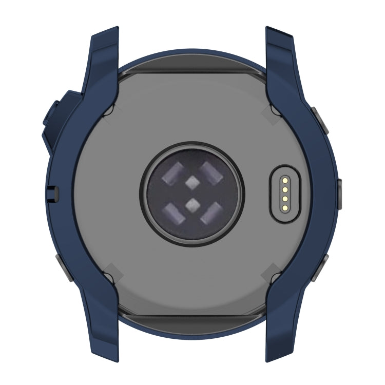 Compatible with Garmin Fenix 7X TPU Half-pack Hollowed Electroplating Watch Case(Midnight Blue)