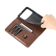 For Xiaomi POCO X4 Pro 5G AZNS Magnetic Calf Texture Leather Phone Case(Dark Brown)