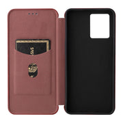 For OPPO Reno7 4G / F21 Pro 4G Carbon Fiber Texture Leather Phone Case(Brown)