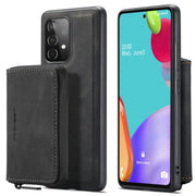 For Samsung Galaxy A33 5G JEEHOOD Magnetic Zipper Horizontal Flip Phone Leather Case(Black)