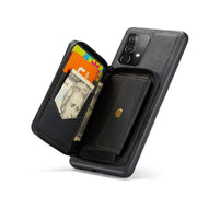 For Samsung Galaxy A33 5G JEEHOOD Magnetic Zipper Horizontal Flip Phone Leather Case(Black)