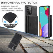 For Samsung Galaxy A33 5G JEEHOOD Magnetic Zipper Horizontal Flip Phone Leather Case(Black)