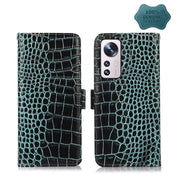 For Xiaomi 12 Lite Crocodile Top Layer Cowhide Leather Phone Case(Green)