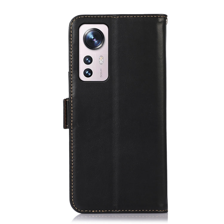 For Xiaomi 12 Lite Crazy Horse Top Layer Cowhide Leather Phone Case(Black)