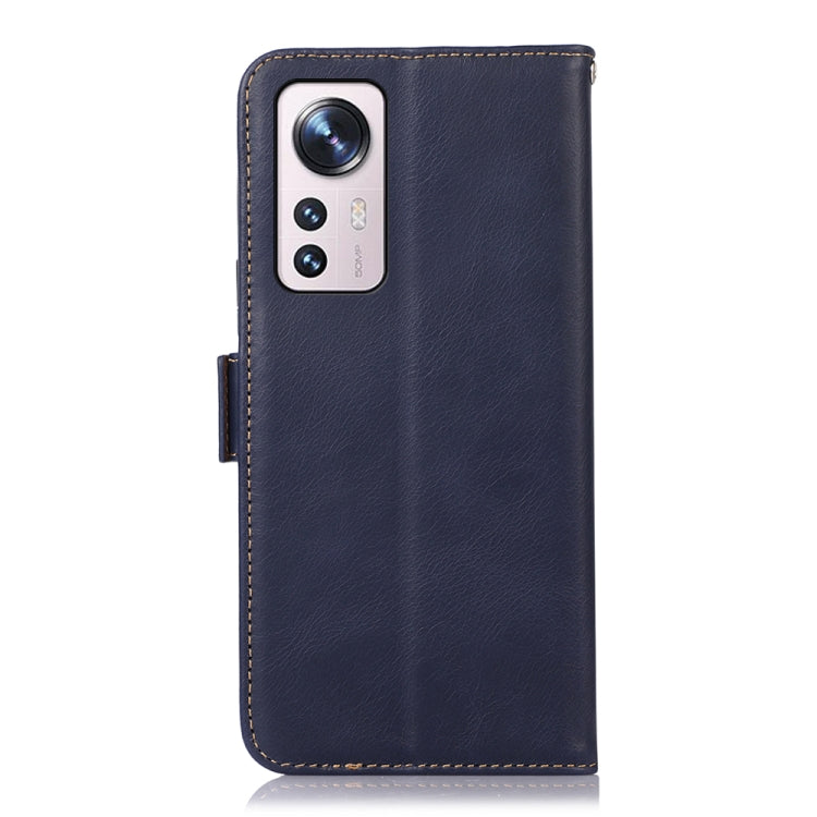 For Xiaomi 12 Lite Crazy Horse Top Layer Cowhide Leather Phone Case(Blue)