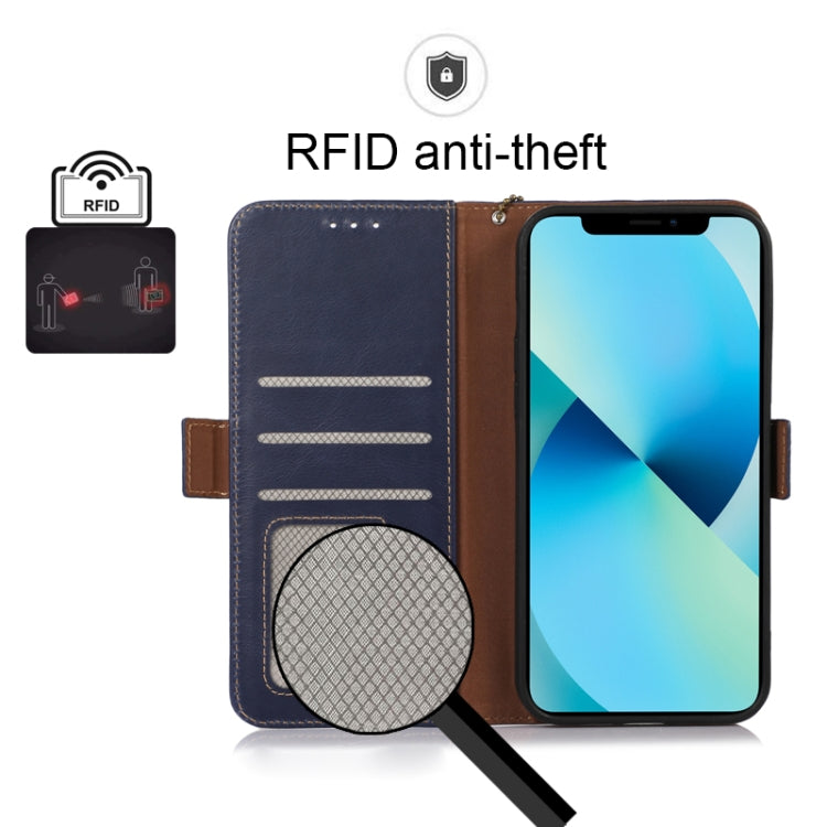 For Xiaomi 12 Lite Crazy Horse Top Layer Cowhide Leather Phone Case(Blue)