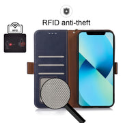 For Xiaomi 12 Lite Crazy Horse Top Layer Cowhide Leather Phone Case(Blue)