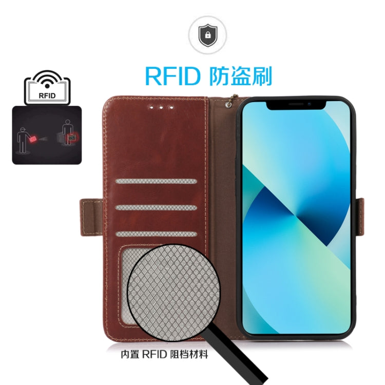 For Xiaomi 12 Lite Crazy Horse Top Layer Cowhide Leather Phone Case(Brown)