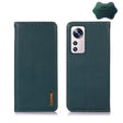 For Xiaomi 12 Lite KHAZNEH Nappa Top Layer Cowhide Leather Phone Case(Green) - Xiaomi Cases by PMC TechLife | Online Shopping South Africa | PMC TechLife