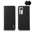 For Xiaomi 12 Lite KHAZNEH Nappa Top Layer Cowhide Leather Phone Case(Black) - Xiaomi Cases by PMC TechLife | Online Shopping South Africa | PMC TechLife