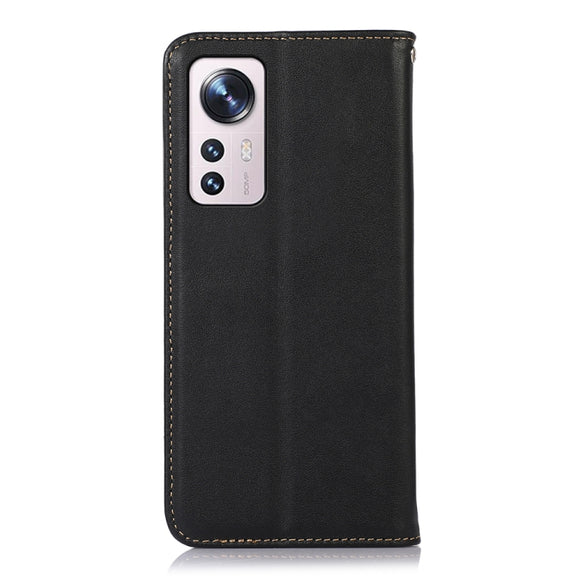For Xiaomi 12 Lite KHAZNEH Nappa Top Layer Cowhide Leather Phone Case(Black)