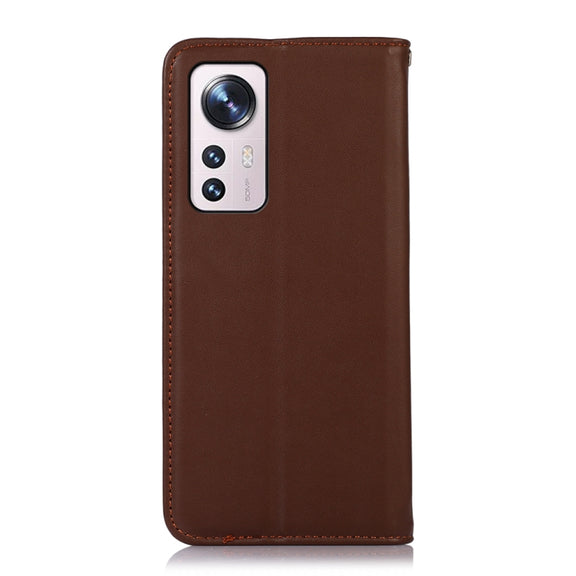 For Xiaomi 12 Lite KHAZNEH Nappa Top Layer Cowhide Leather Phone Case(Brown)