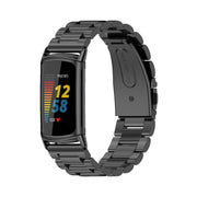 For Fitbit Charge 5 / Charge 6 Mijobs Stainless Steel Metal Watch Band(Black)