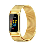 For Fitbit Charge 5 / Charge 6 Mijobs Magnetic Metal Watch Band(Gold) - Watch Bands by MIJOBS