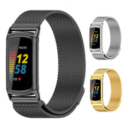For Fitbit Charge 5 / Charge 6 Mijobs Magnetic Metal Watch Band(Silver)