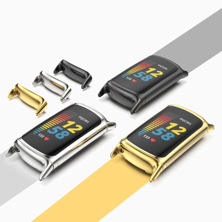 For Fitbit Charge 5 / Charge 6 Mijobs Magnetic Metal Watch Band(Silver)