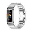 For Fitbit Charge 5 / Charge 6 Mijobs Bamboo Stainless Steel Metal Watch Band(Silver)