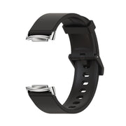 For Fitbit Charge 5 / Charge 6 Mijobs Soft Silicone  Watch Band(Blue+Silver)