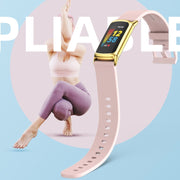 For Fitbit Charge 5 / Charge 6 Mijobs Soft Silicone  Watch Band(Blue+Silver)