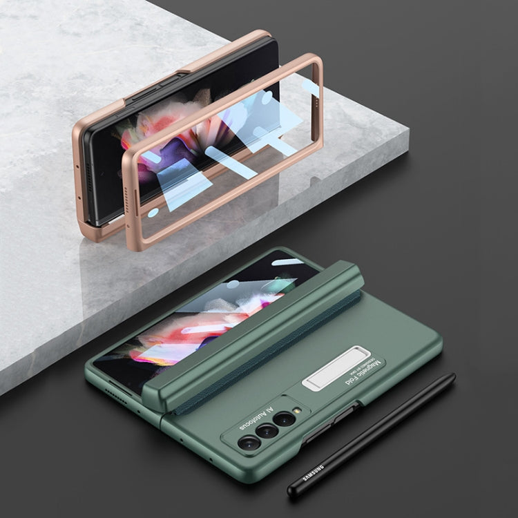 For Samsung Galaxy Z Fold3 5G GKK Integrated Magnetic Full Coverage Phone Flip Case with Pen Box(Mist Gold)