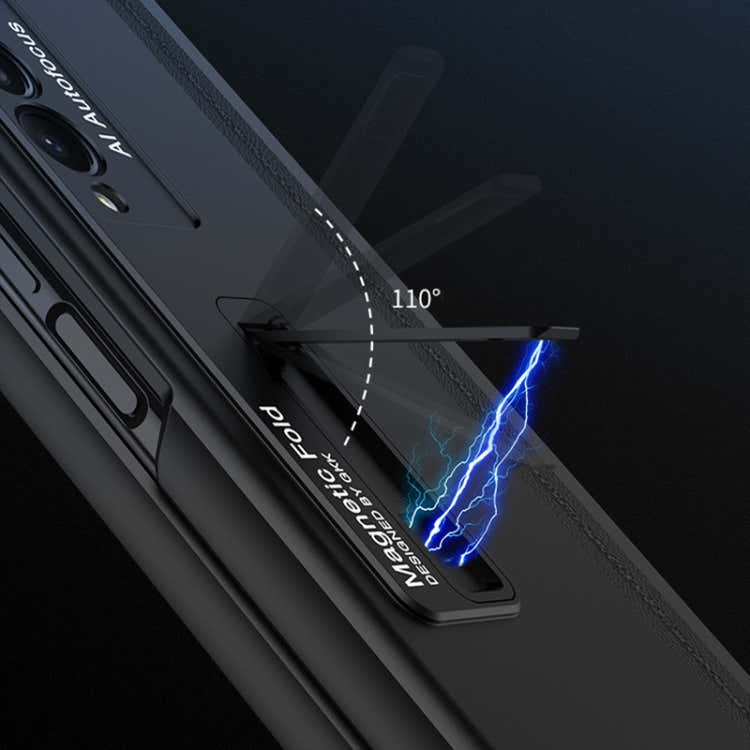 For Samsung Galaxy Z Fold3 5G GKK Integrated Magnetic Full Coverage Phone Flip Case with Pen Box(Black)