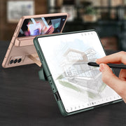 For Samsung Galaxy Z Fold3 5G GKK Integrated Magnetic Full Coverage Phone Flip Case with Pen Box(Silver)