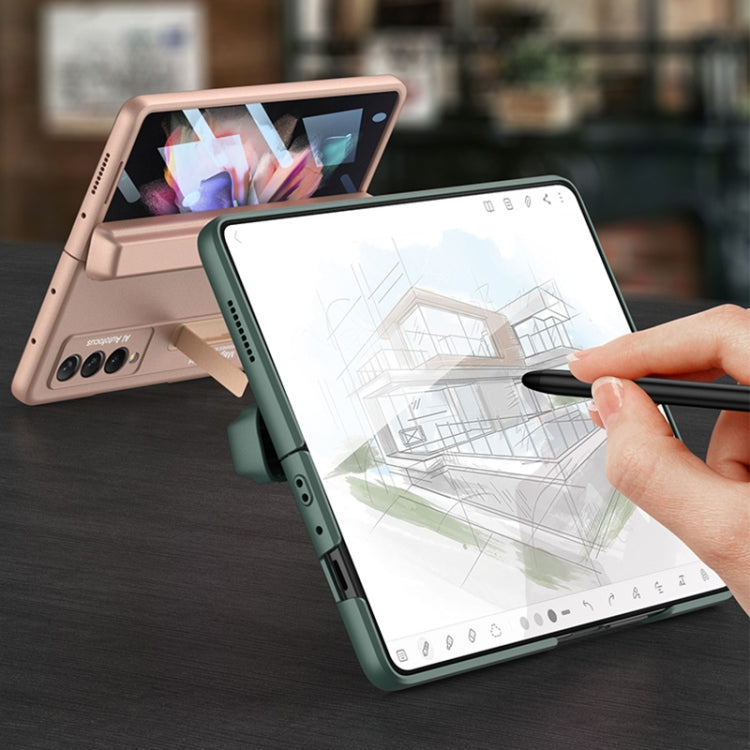 For Samsung Galaxy Z Fold3 5G GKK Integrated Magnetic Full Coverage Phone Flip Case with Pen Box(Silver)