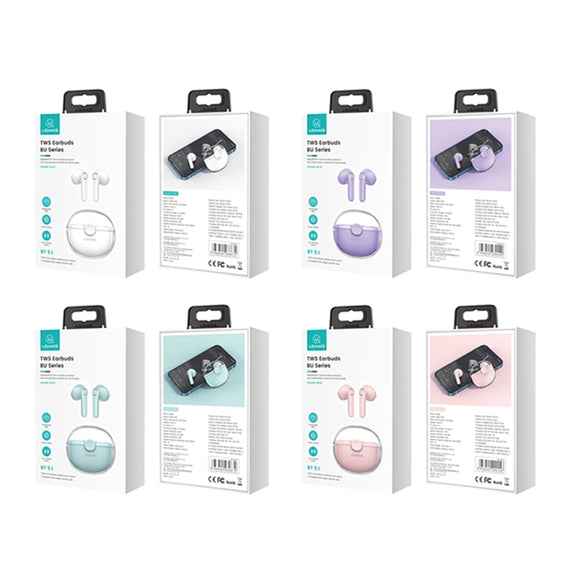 USAMS BU12 TWS Half In-Ear Bluetooth 5.1 Wireless Earphones(Green)