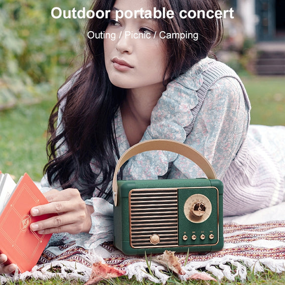 HM11 PLUS Portable HIFI Mini Retro Wireless Bluetooth Speaker(Black)