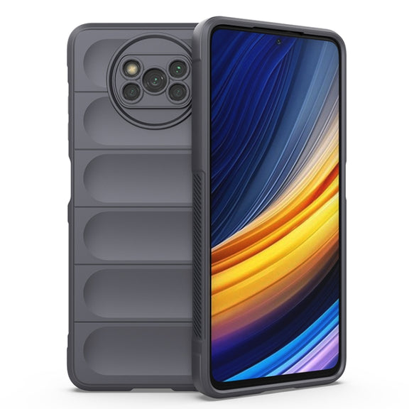 For Xiaomi Poco X3 NFC Magic Shield TPU + Flannel Phone Case(Dark Grey)