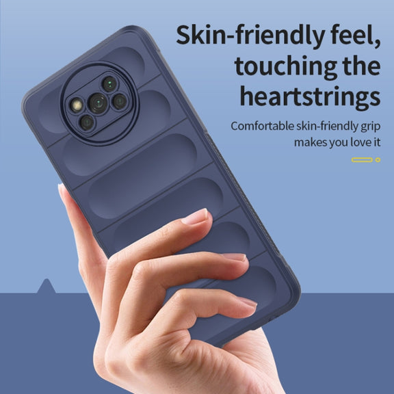 For Xiaomi Poco X3 NFC Magic Shield TPU + Flannel Phone Case(Dark Grey)