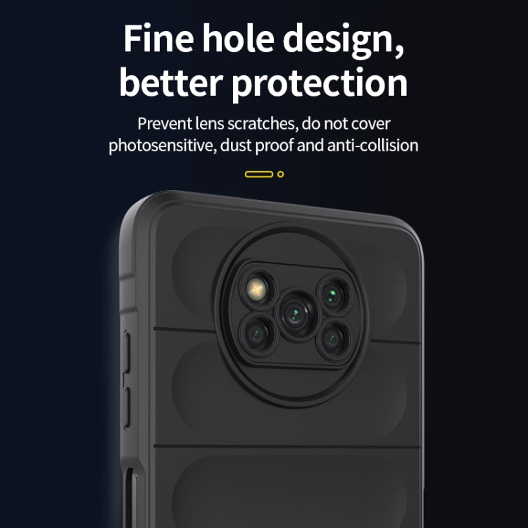 For Xiaomi Poco X3 NFC Magic Shield TPU + Flannel Phone Case(Dark Grey)
