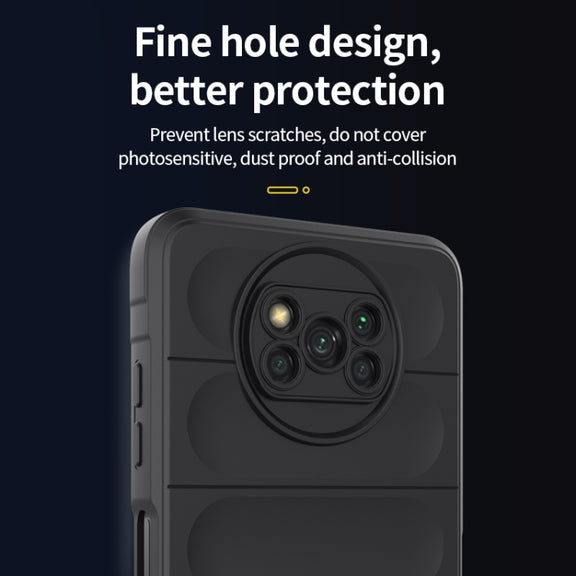 For Xiaomi Poco X3 NFC Magic Shield TPU + Flannel Phone Case(Dark Grey)