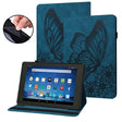For Amazon Kindle Fire HD 8 2020 / 8 Plus Big Butterfly Embossed Smart Leather Tablet Case(Blue) - free shipping - PMC TechLife - Order now!