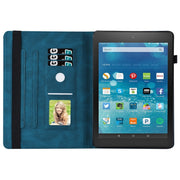 For Amazon Kindle Fire HD 8 2020 / 8 Plus Big Butterfly Embossed Smart Leather Tablet Case(Blue)
