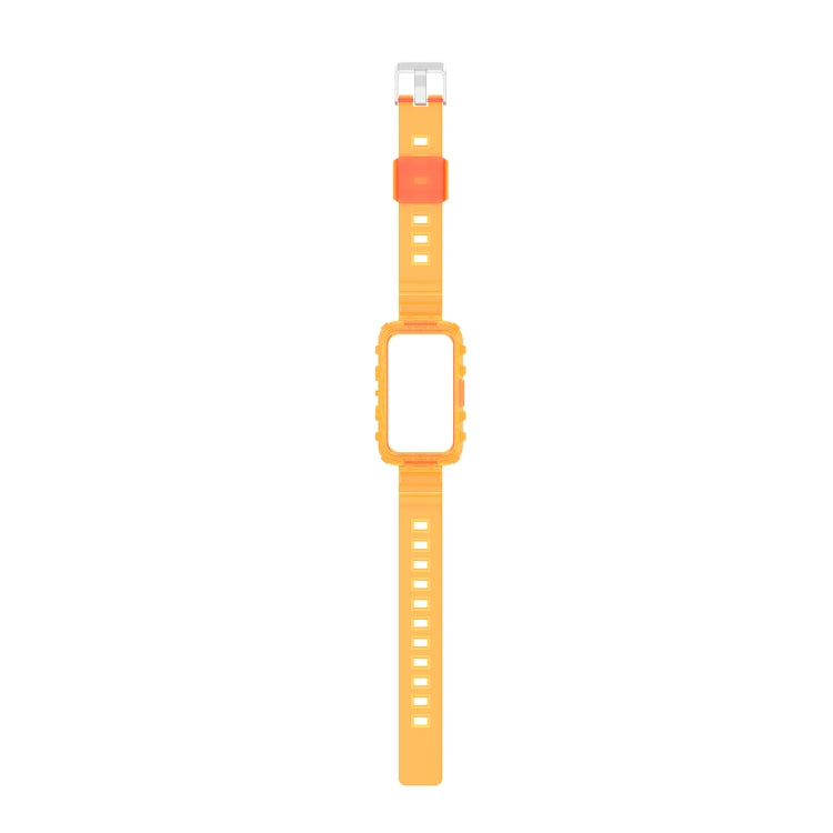For Huawei Band 7 Integrated Transparent Silicone Watch Band(Orange)
