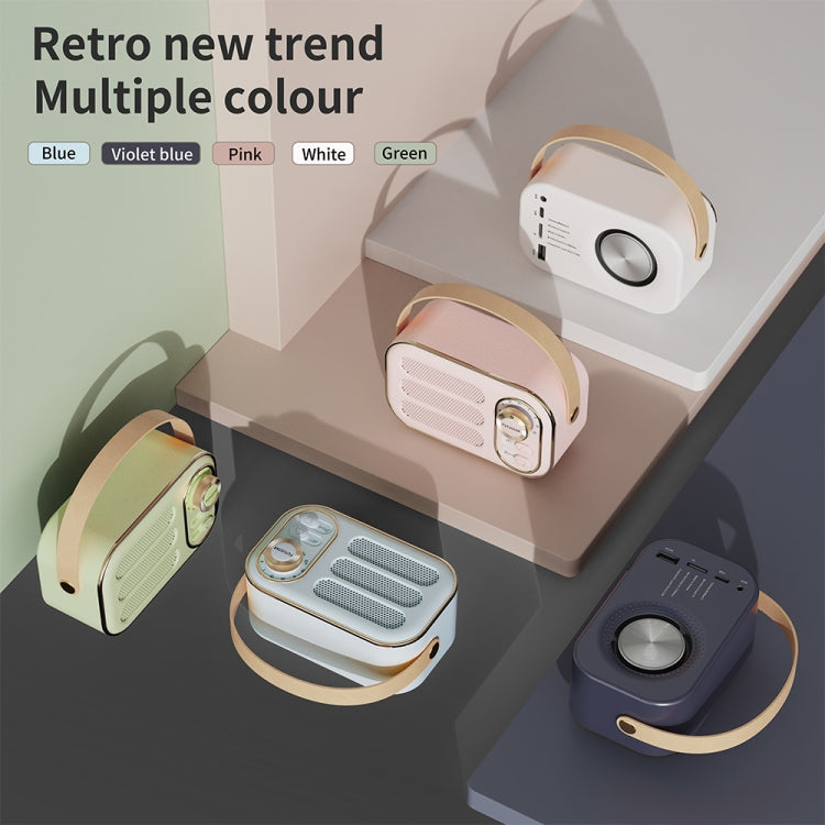 DW13 Portable HIFI Mini Retro Wireless Bluetooth Speaker(Violet Blue)