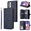 For Samsung Galaxy A23 9 Card Slots Zipper Wallet Bag Leather Phone Case(Blue) - Galaxy Phone Cases by PMC TechLife | Online Shopping South Africa | PMC TechLife | Buy Now Pay Later Mobicred