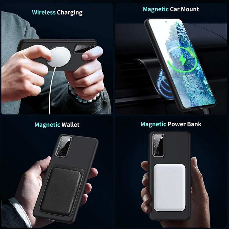 For Samsung Galaxy S20 FE 2022/S20 FE MagSafe Magnetic Liquid Silicone Phone Case(Black)