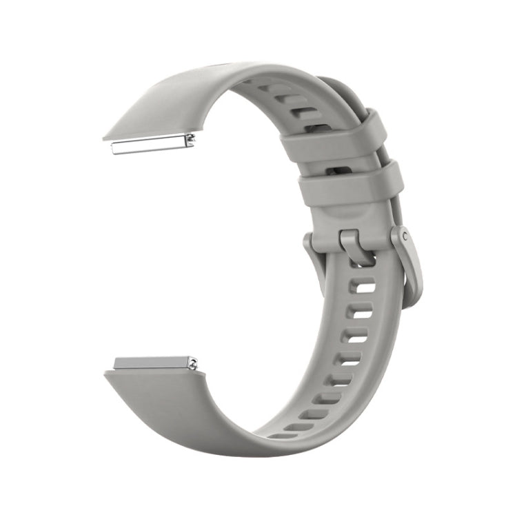 For Huawei Band 7 / Honor Band 7 Pure Color Silicone Watch Band(Grey)