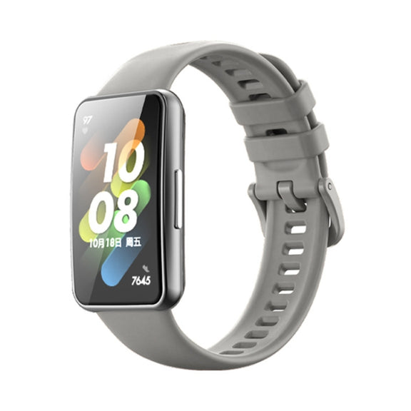 For Huawei Band 7 / Honor Band 7 Pure Color Silicone Watch Band(Grey)