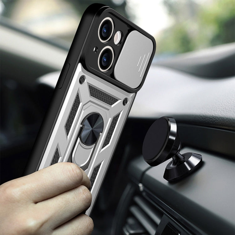 For iPhone 14 Sliding Camera Cover Design TPU+PC Phone Case (Silver)