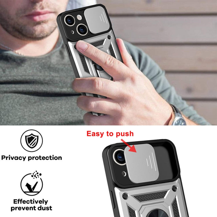 For iPhone 14 Sliding Camera Cover Design TPU+PC Phone Case (Silver)