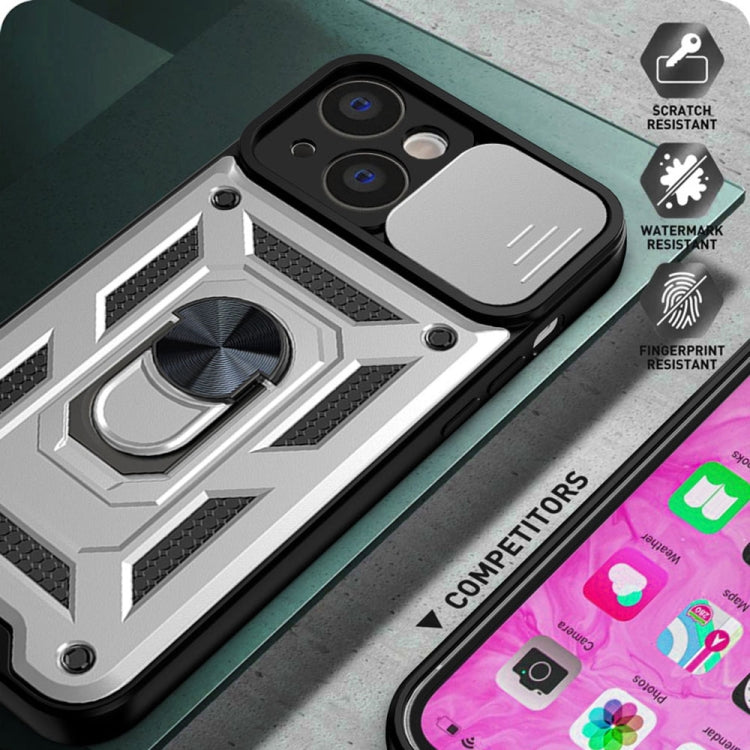 For iPhone 14 Sliding Camera Cover Design TPU+PC Phone Case (Silver)