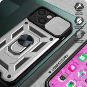 For iPhone 14 Sliding Camera Cover Design TPU+PC Phone Case (Silver)